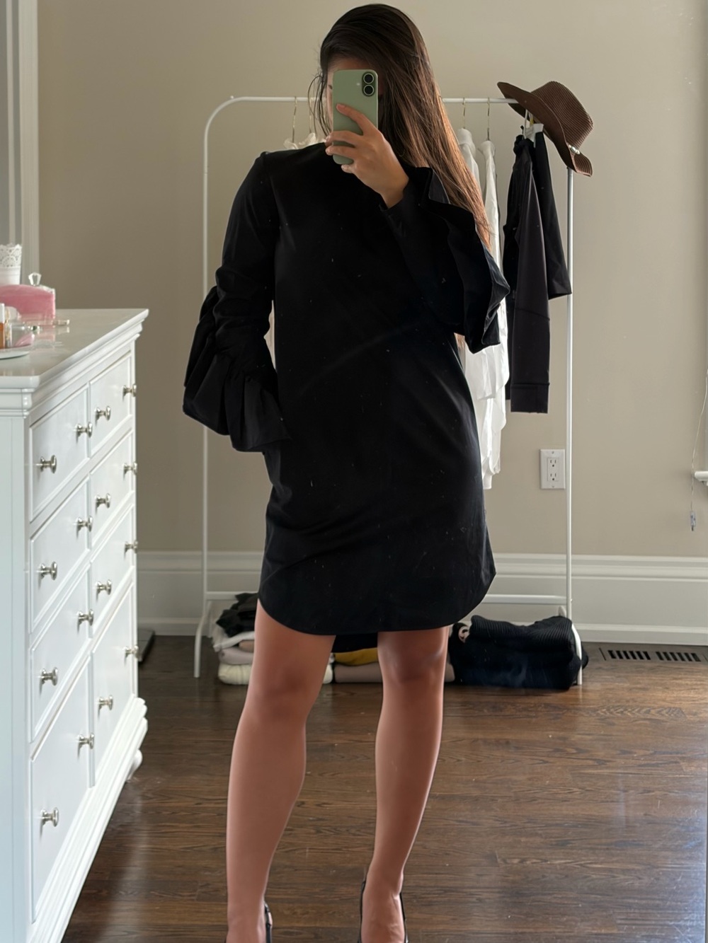 COS Black Cotton Blend Dress